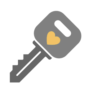 Key with Heart Graphic