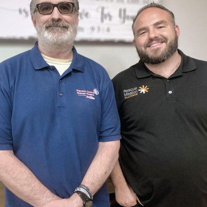 Workforce Development Coordinator John Deary works with the men at RMA VC who are interested in Enhanced Programs. He’s pictured here (right) with Bradford.